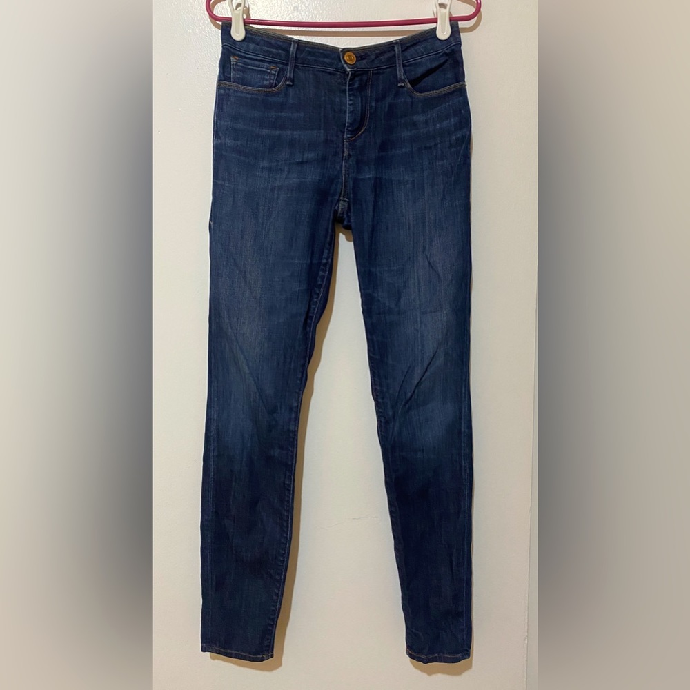 Earnest Sewn Brand “Esra” Mid Rise Skinny Jeans • Size 27 • Dark Blue Wash 👖